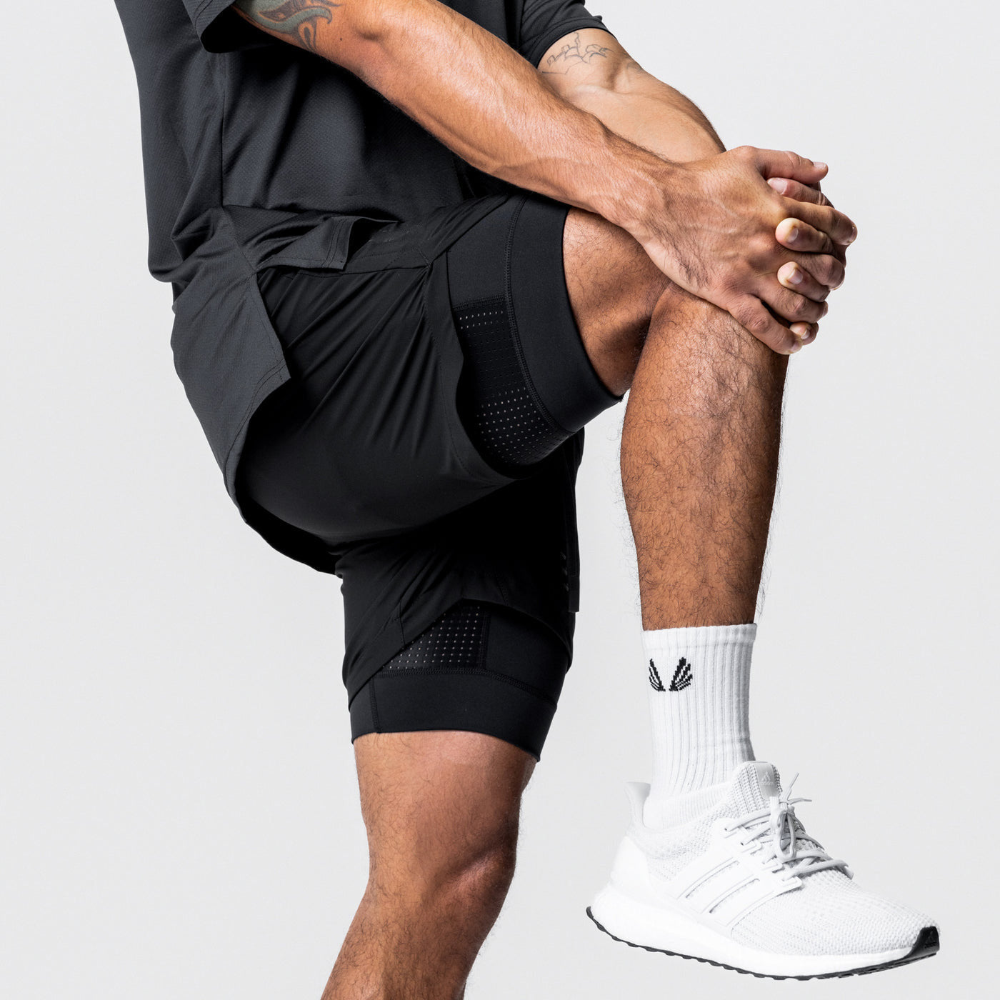 Dual-Layer Athletic Shorts with Towel Loop
