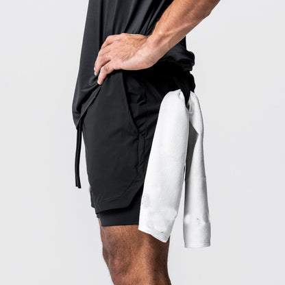Dual-Layer Athletic Shorts with Towel Loop