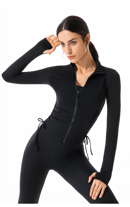 Zip-Up Cropped Athletic Jacket