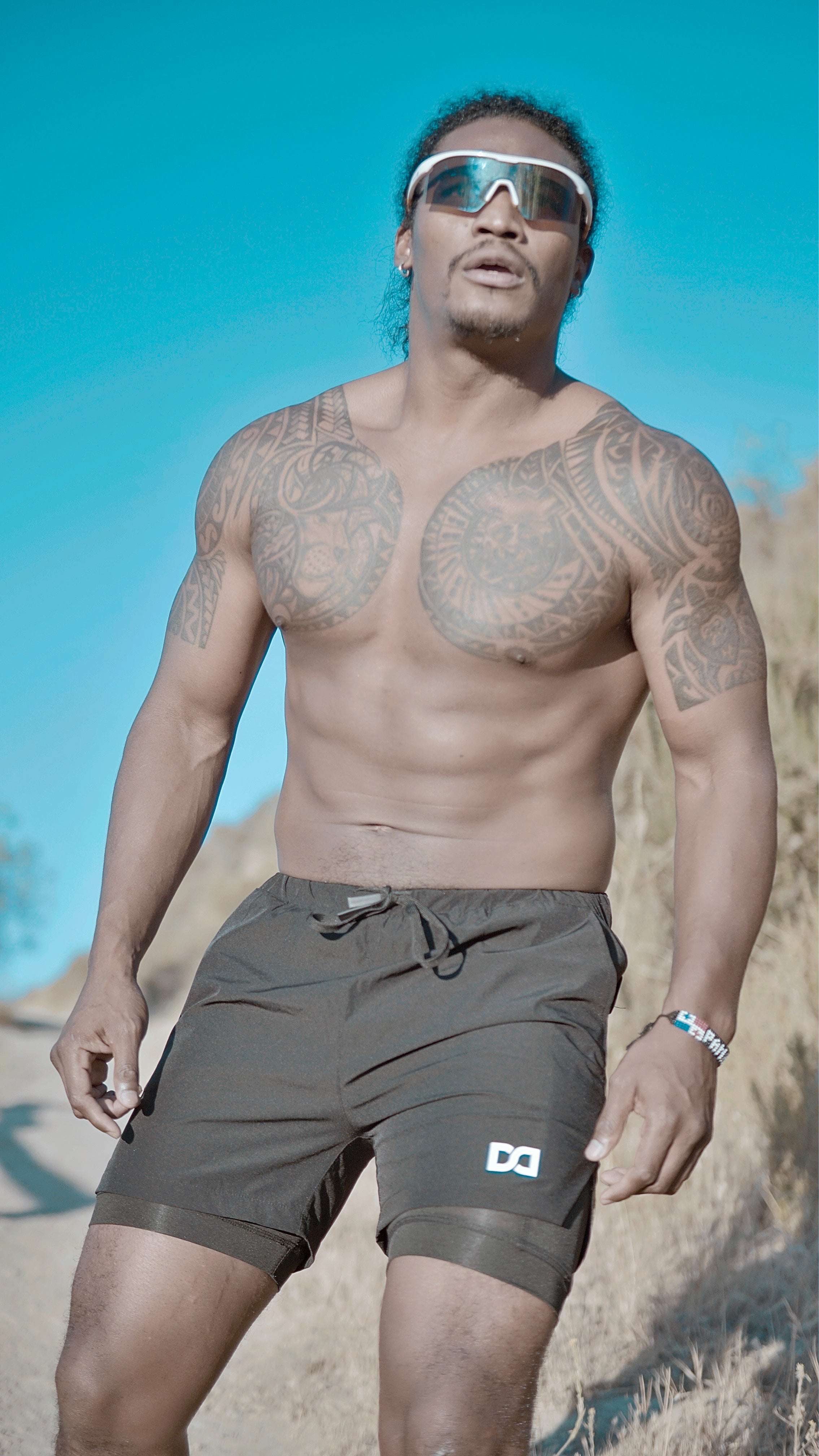 Dual-Layer Athletic Shorts with Towel Loop